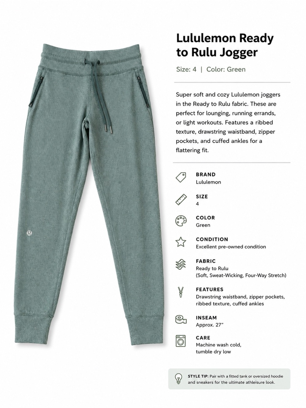 lululemon green Joggers
